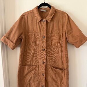 Everlane, canvas chore dress, rusty orange, Size 10